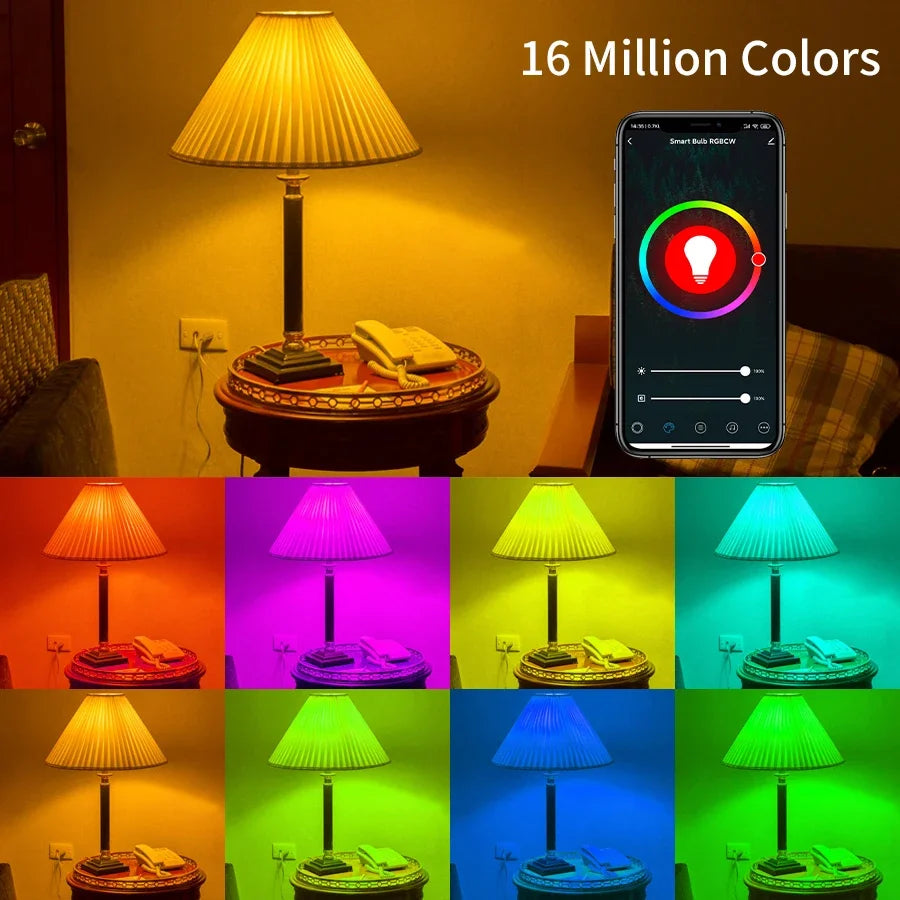Tuya Smart WiFi LED Light Bulbs 220V 110V 10W 15W 20W E27 Alexa LED